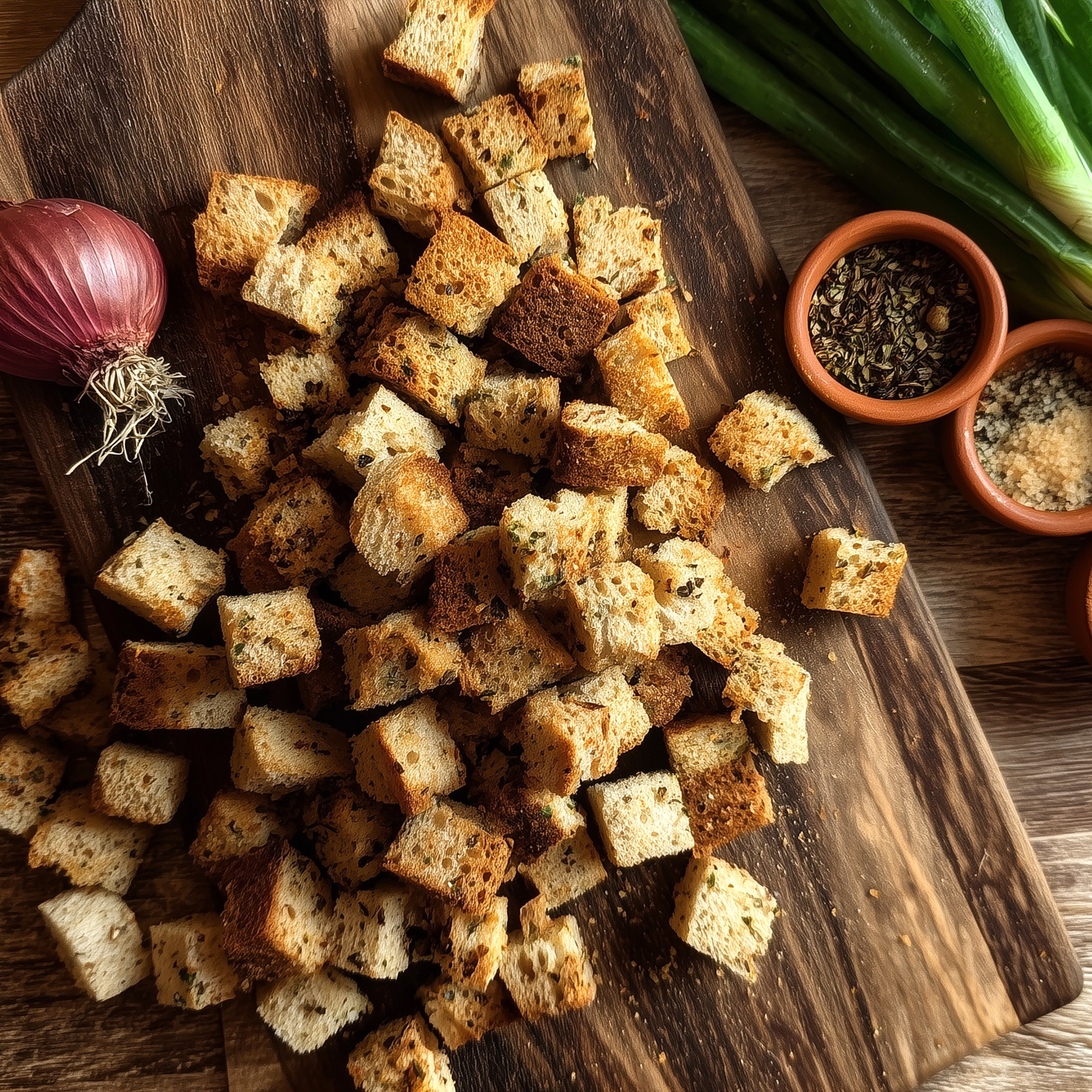 Elizabeth's Brioche Crispy Onion Croutons