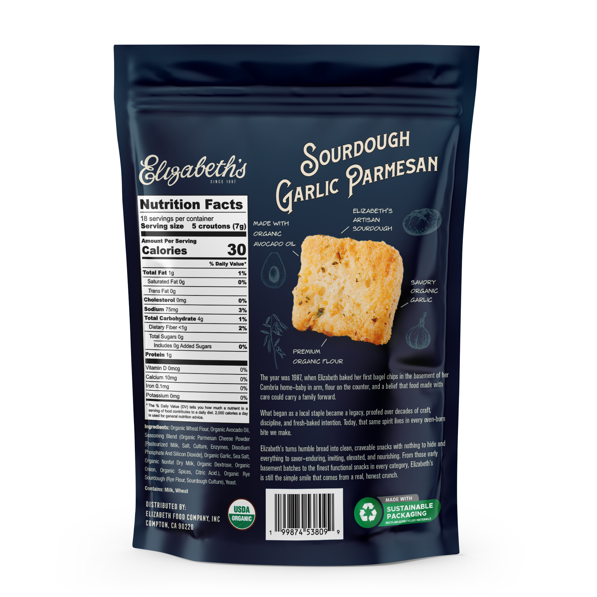 Elizabeth's Sourdough Garlic Parmesan Croutons